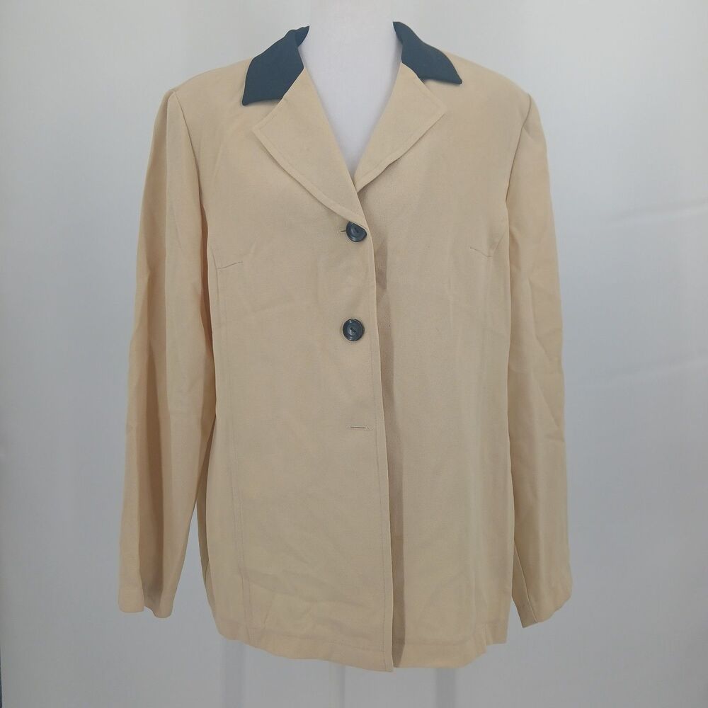 womans vintage discovery classics plus size 14 butter yellow and black blazer